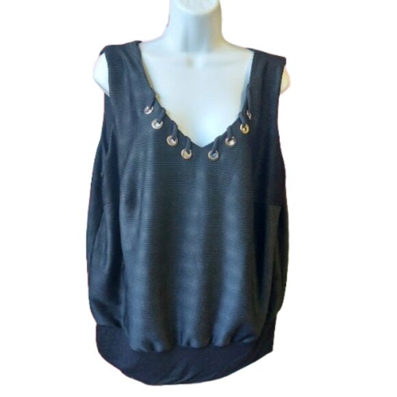 Black Sleeveless Top Size 1X - Picture 1 of 8